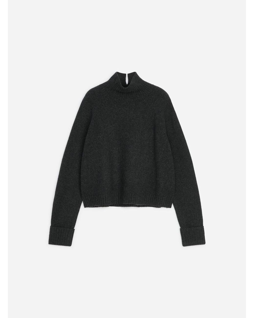 ARKET Black Roll-Neck Wool Jumper
