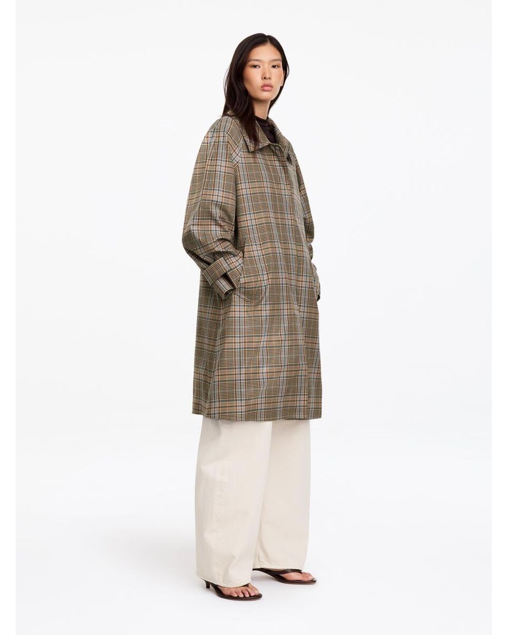 ARKET Natural Checked Car Coat