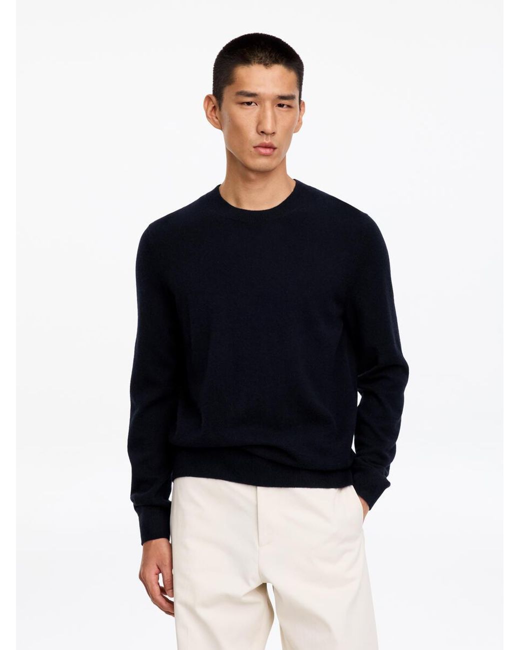 ARKET Blue Pure Cashmere Crew-Neck Jumper for men