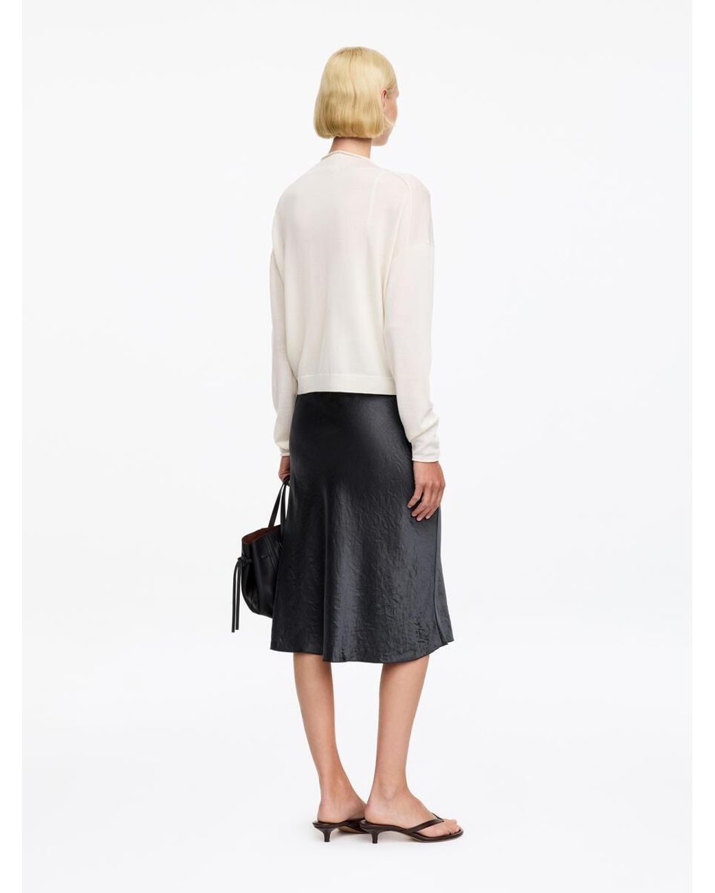 ARKET White Satin Slip Skirt