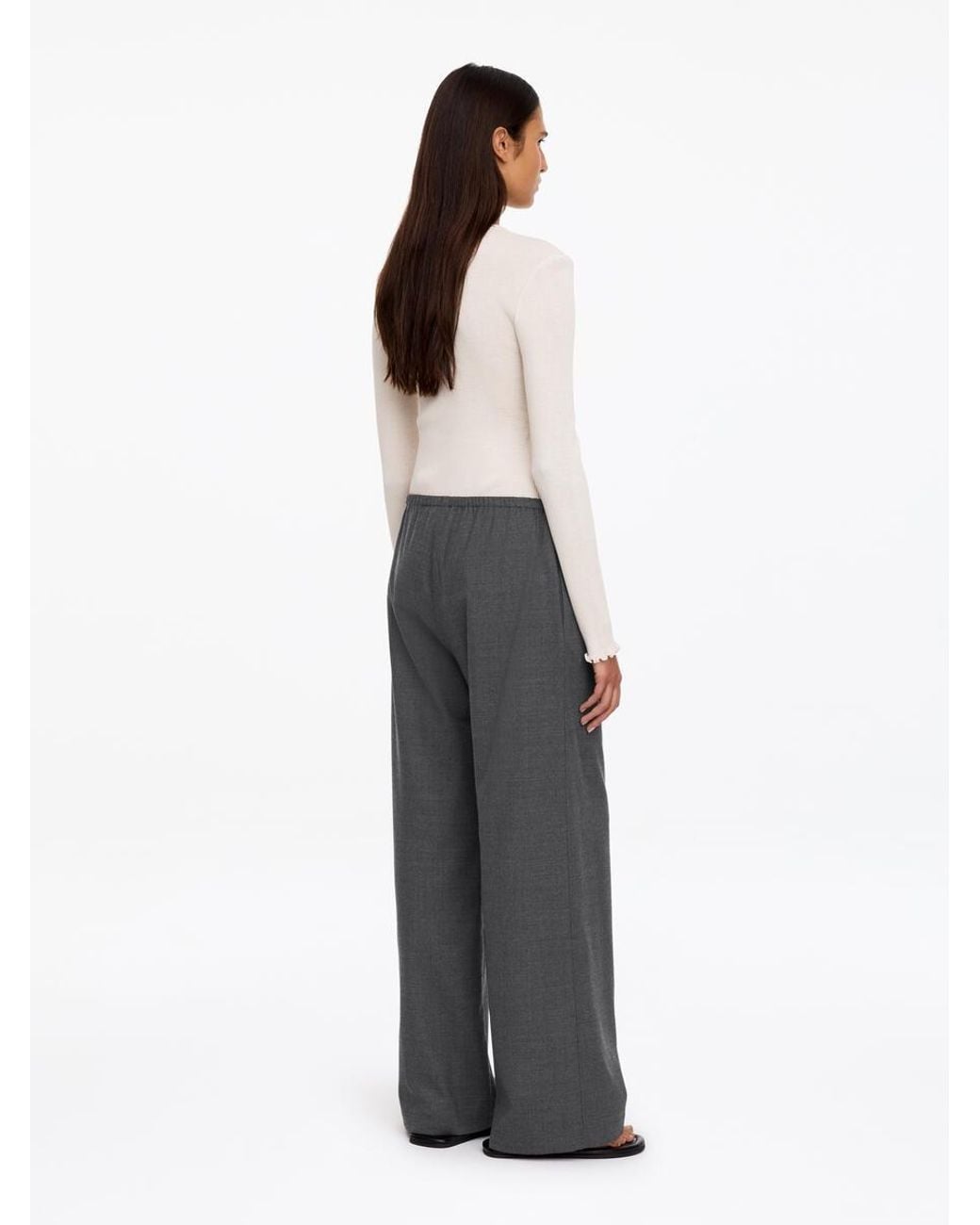 ARKET White Wool-Blend Flannel Trousers