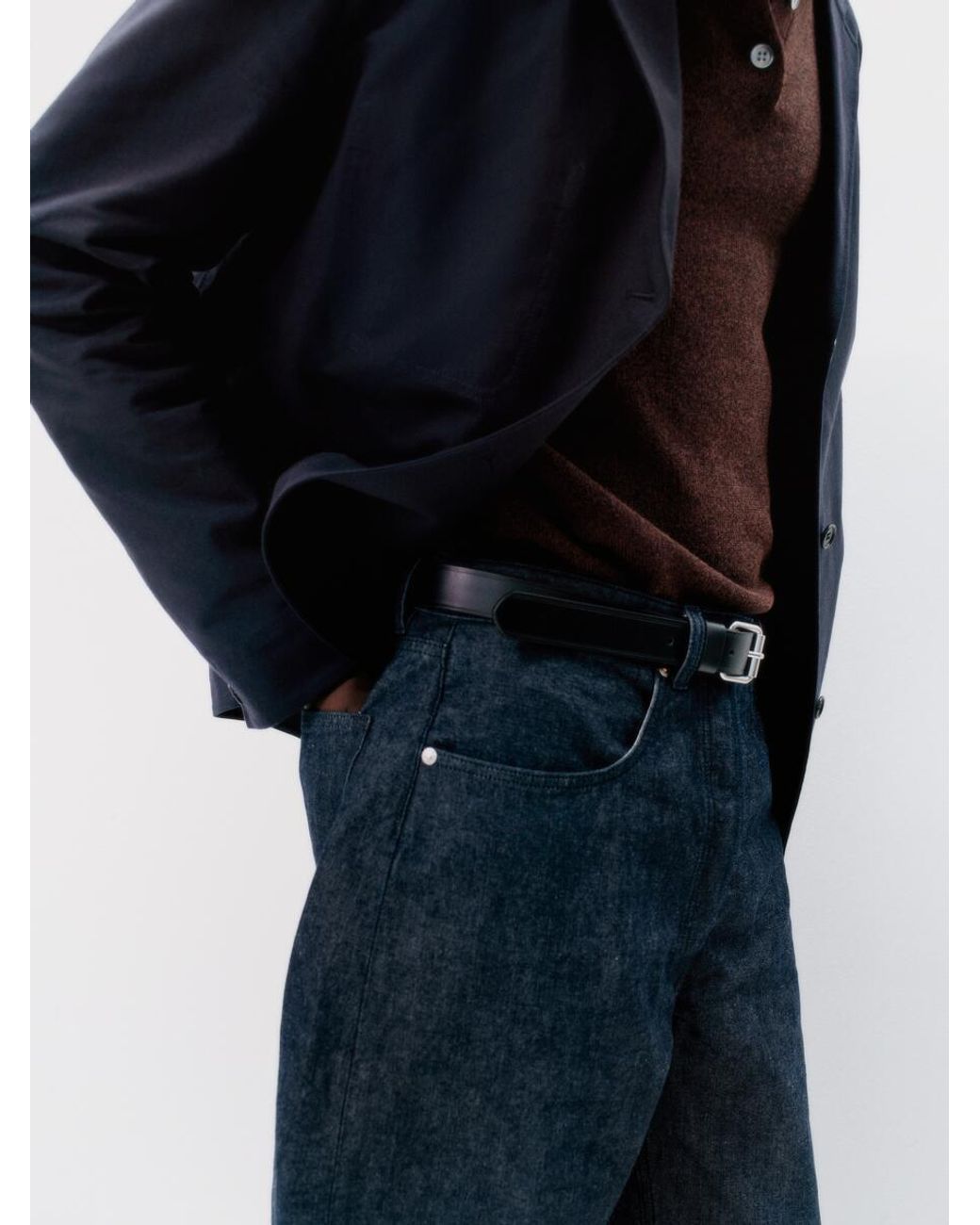 ARKET Brown Linen Blend Polo Shirt for men