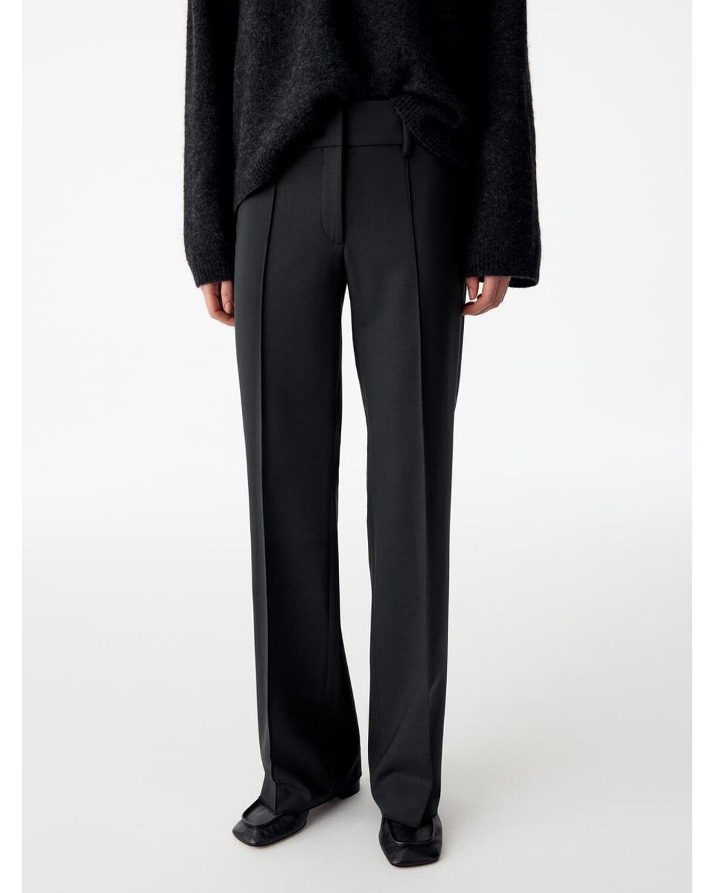 ARKET Black Flared Tailored Trousers
