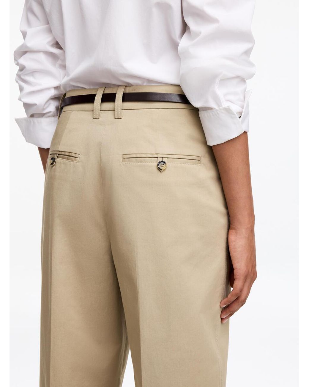 ARKET White Low-Waist Chino Trousers