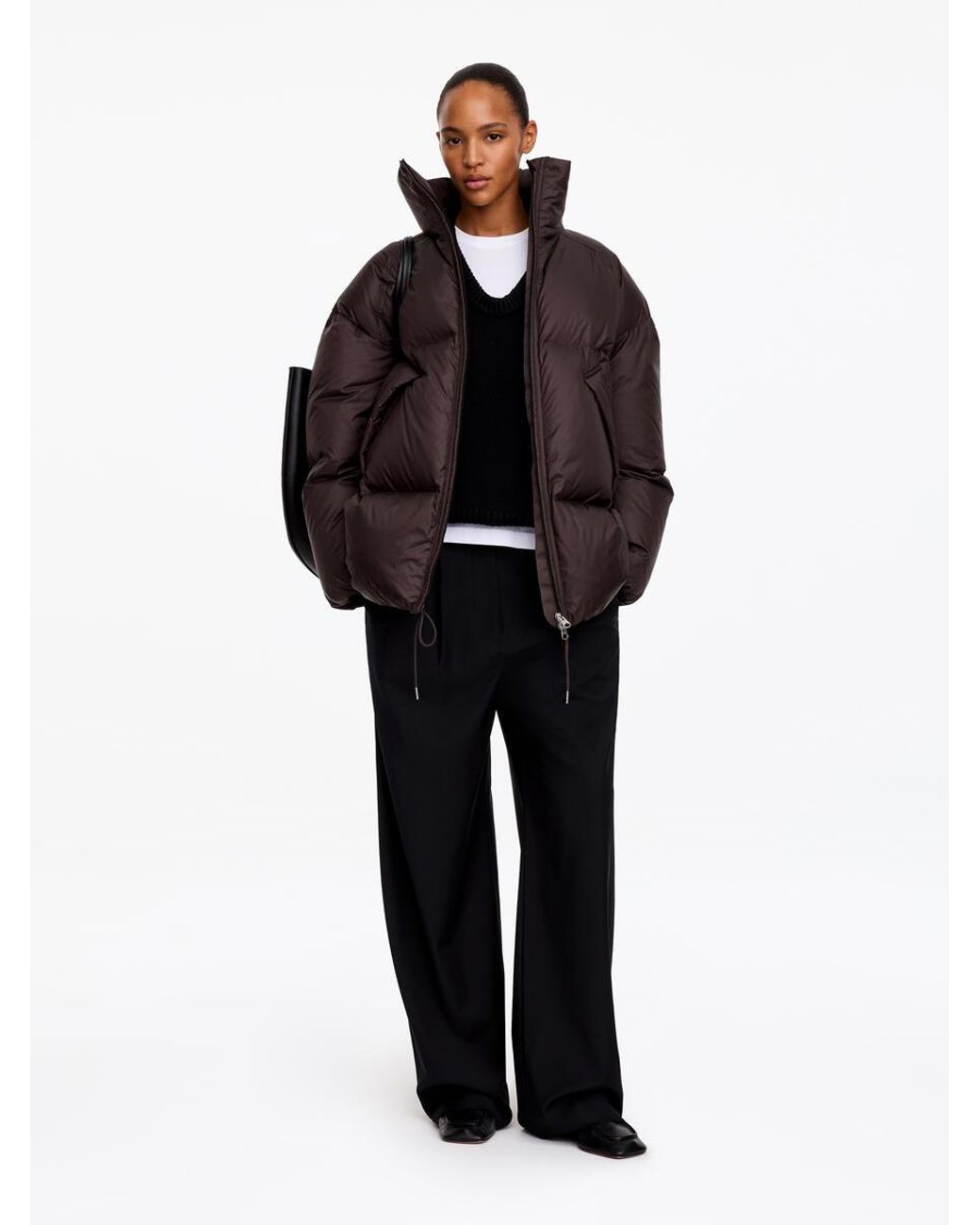 ARKET Black Upcycled Down Puffer Jacket