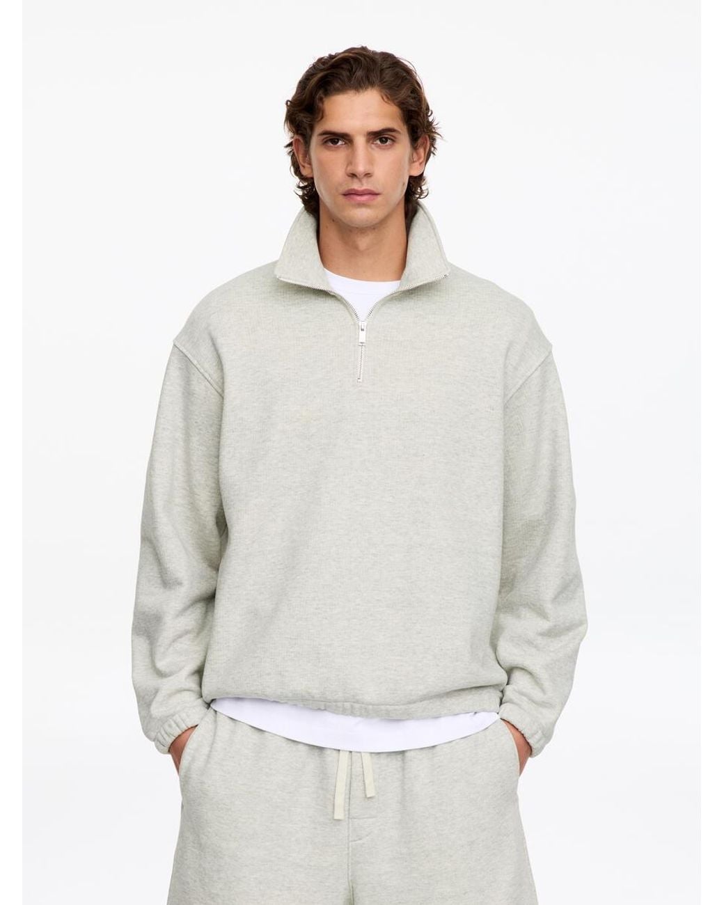 ARKET White Half-Zip Lounge Sweatshirt for men