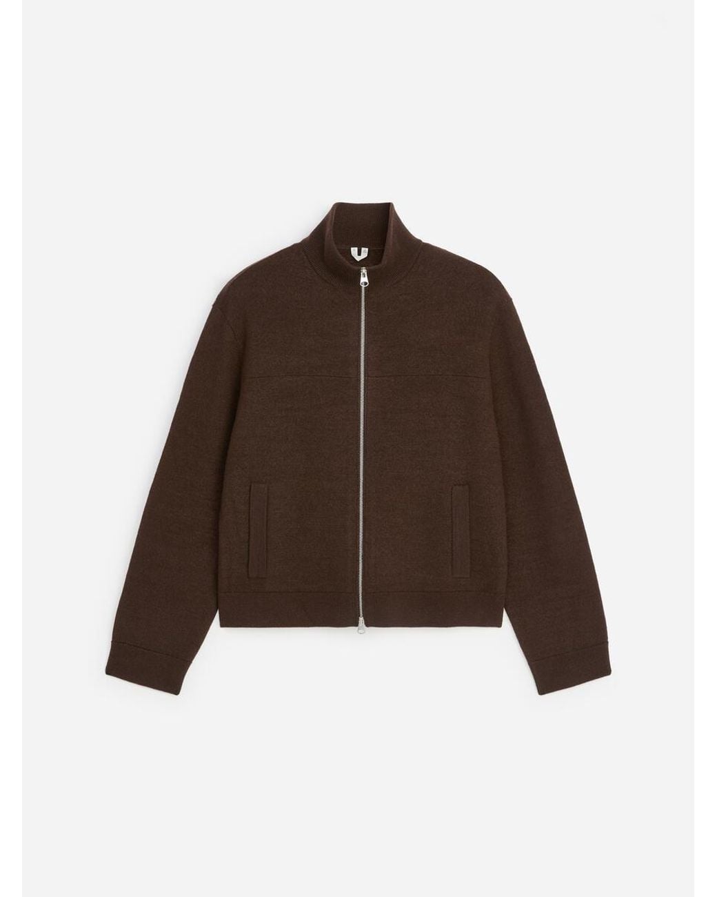 ARKET Brown Wool Zip Cardigan for men