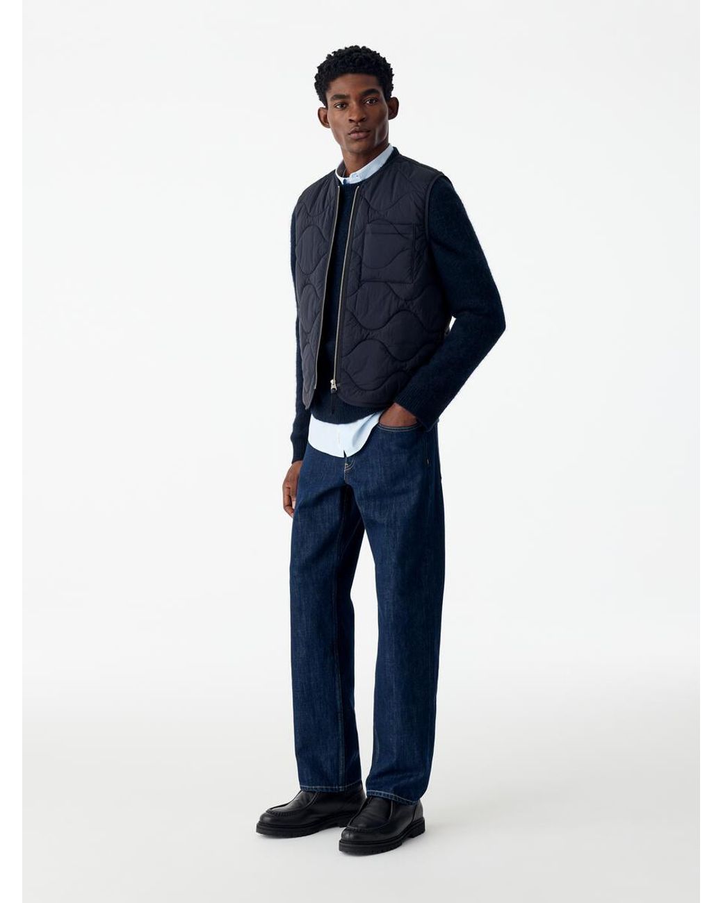 ARKET Blue Quilted Liner Vest for men