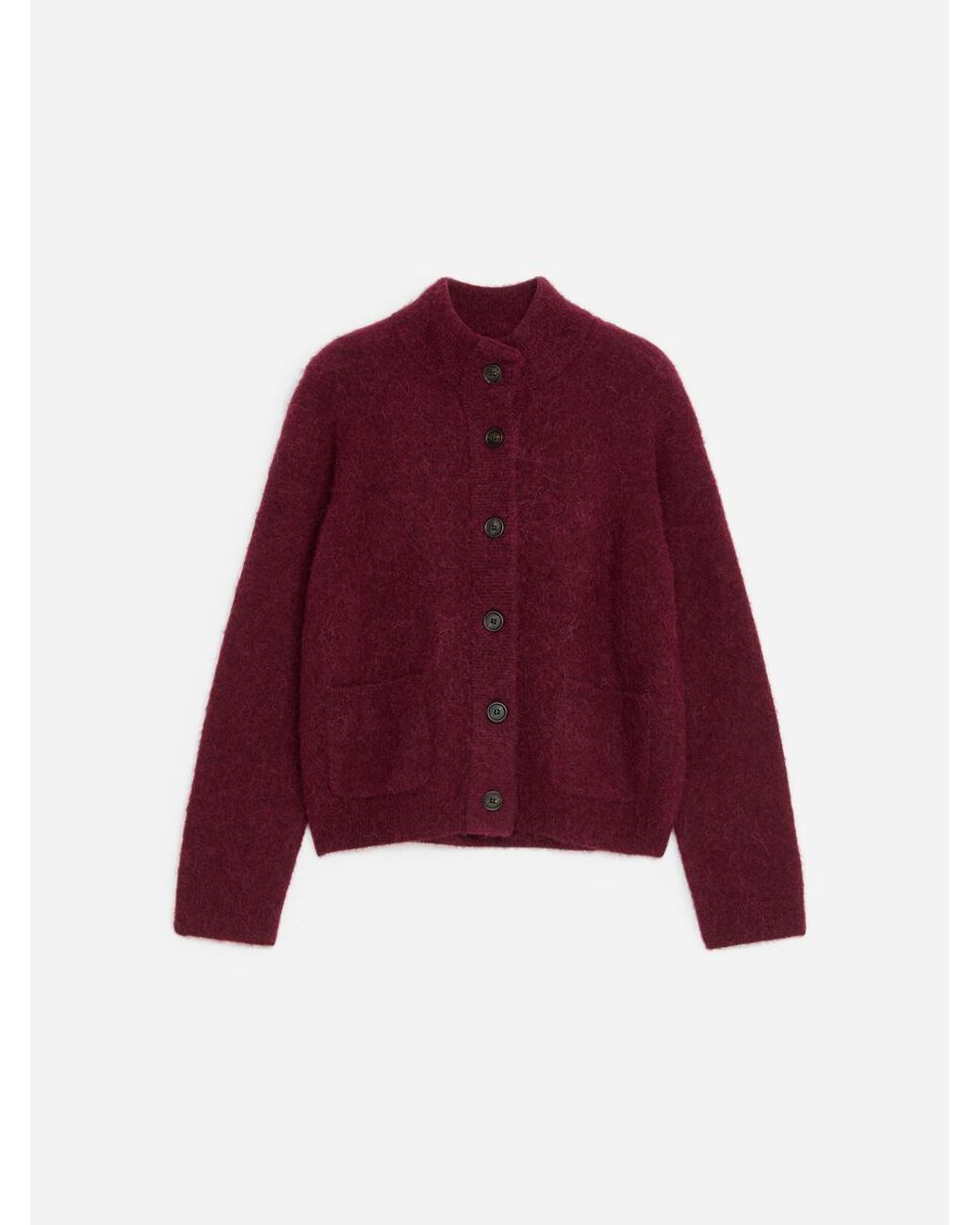 ARKET Red Alpaca-Wool Blend Cardigan
