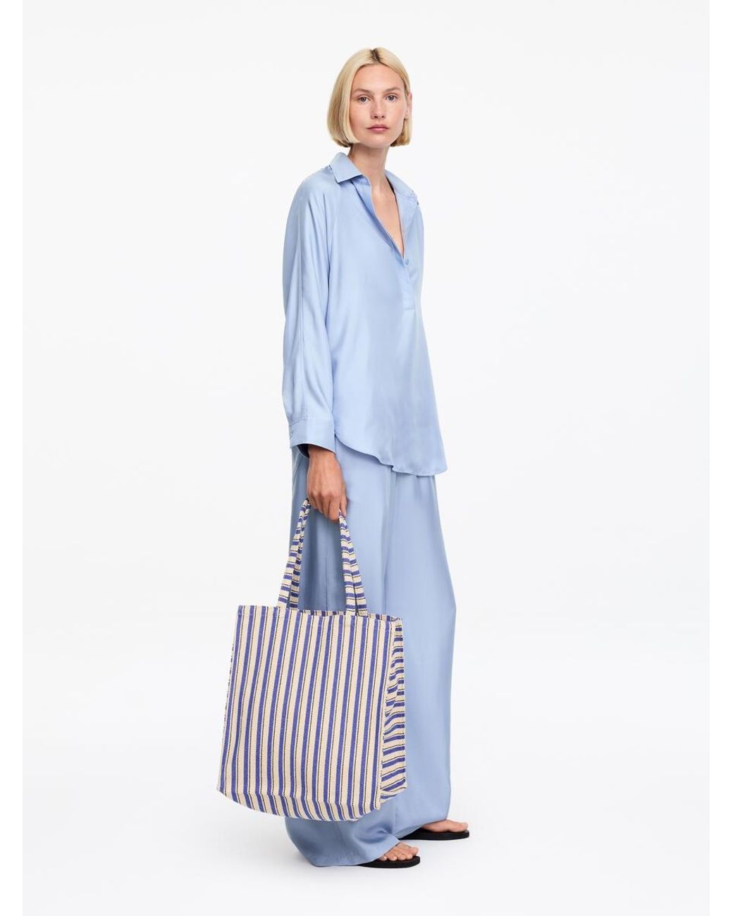 ARKET Blue Silk Twill Shirt