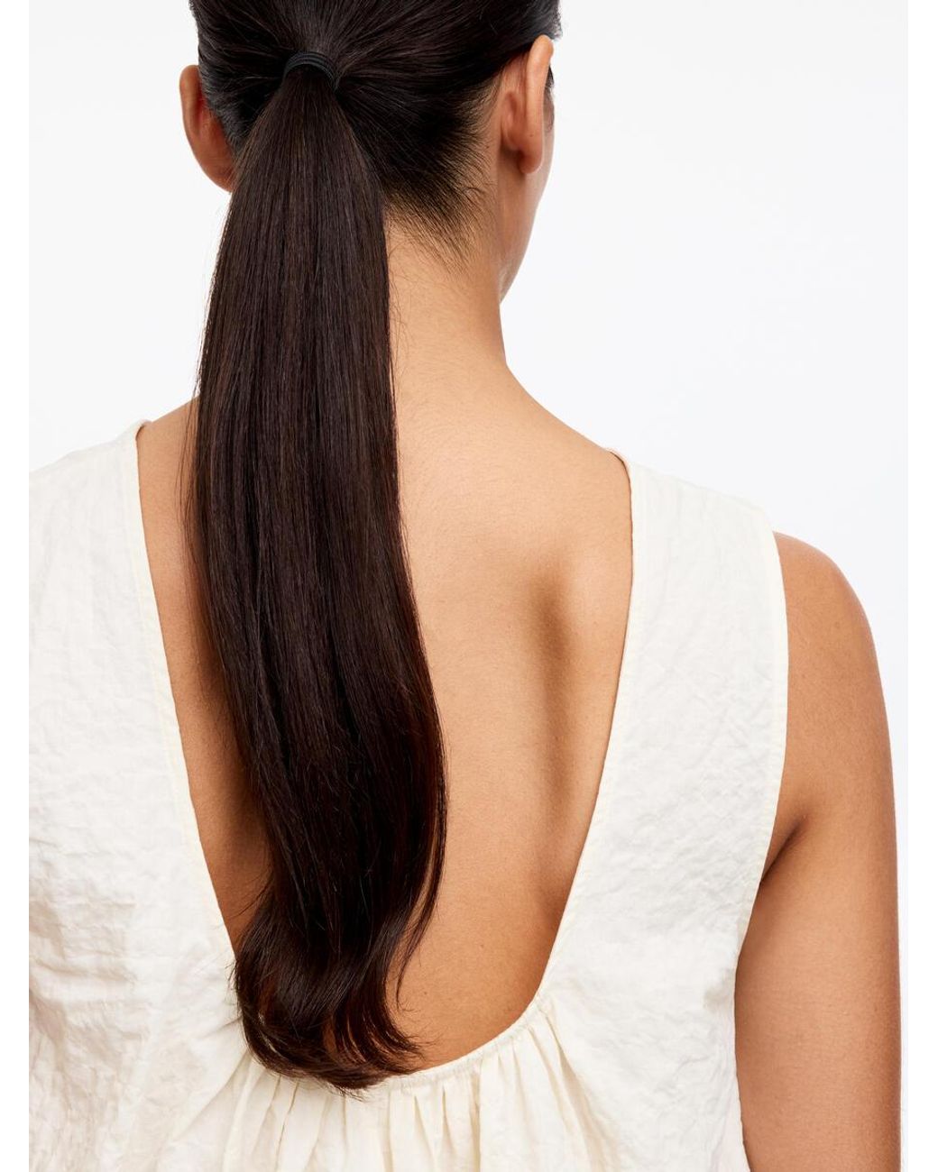 ARKET White Sleeveless Seersucker Top