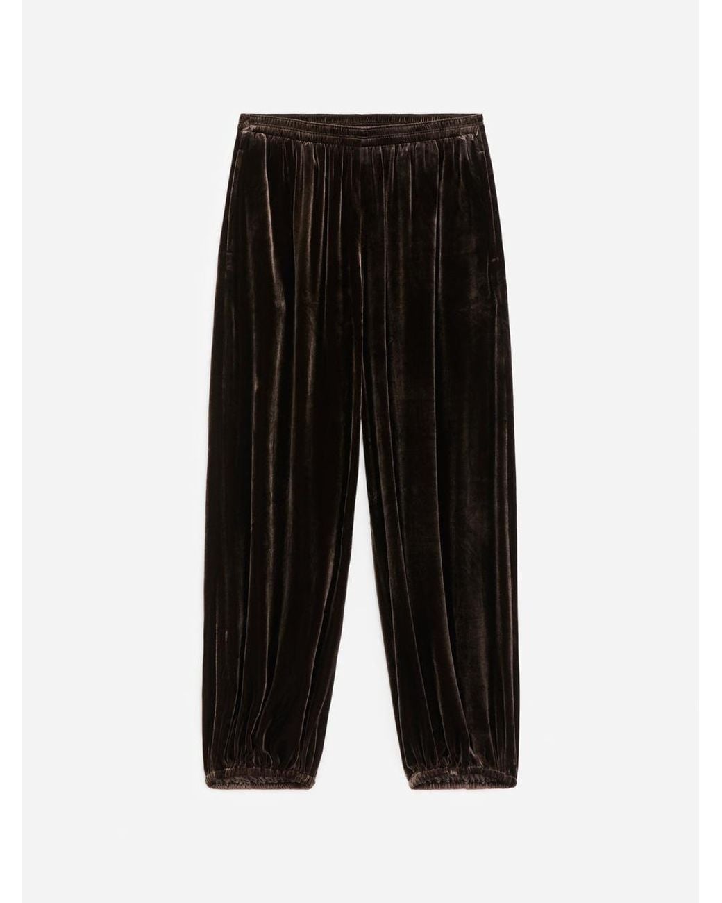 ARKET Black Fluid Velvet Trousers