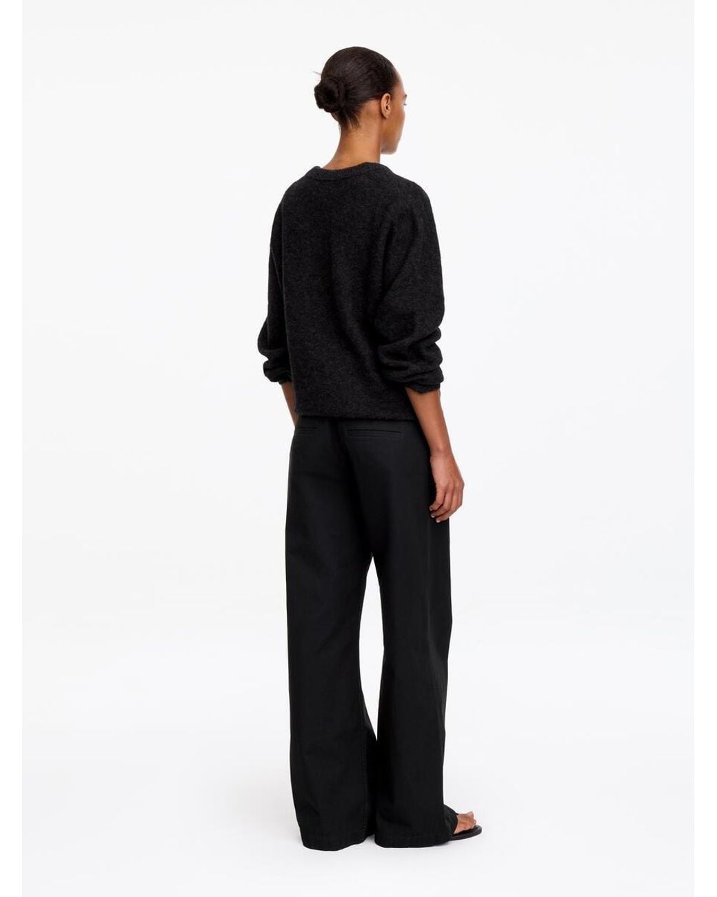 ARKET Black Cotton Chino Trousers
