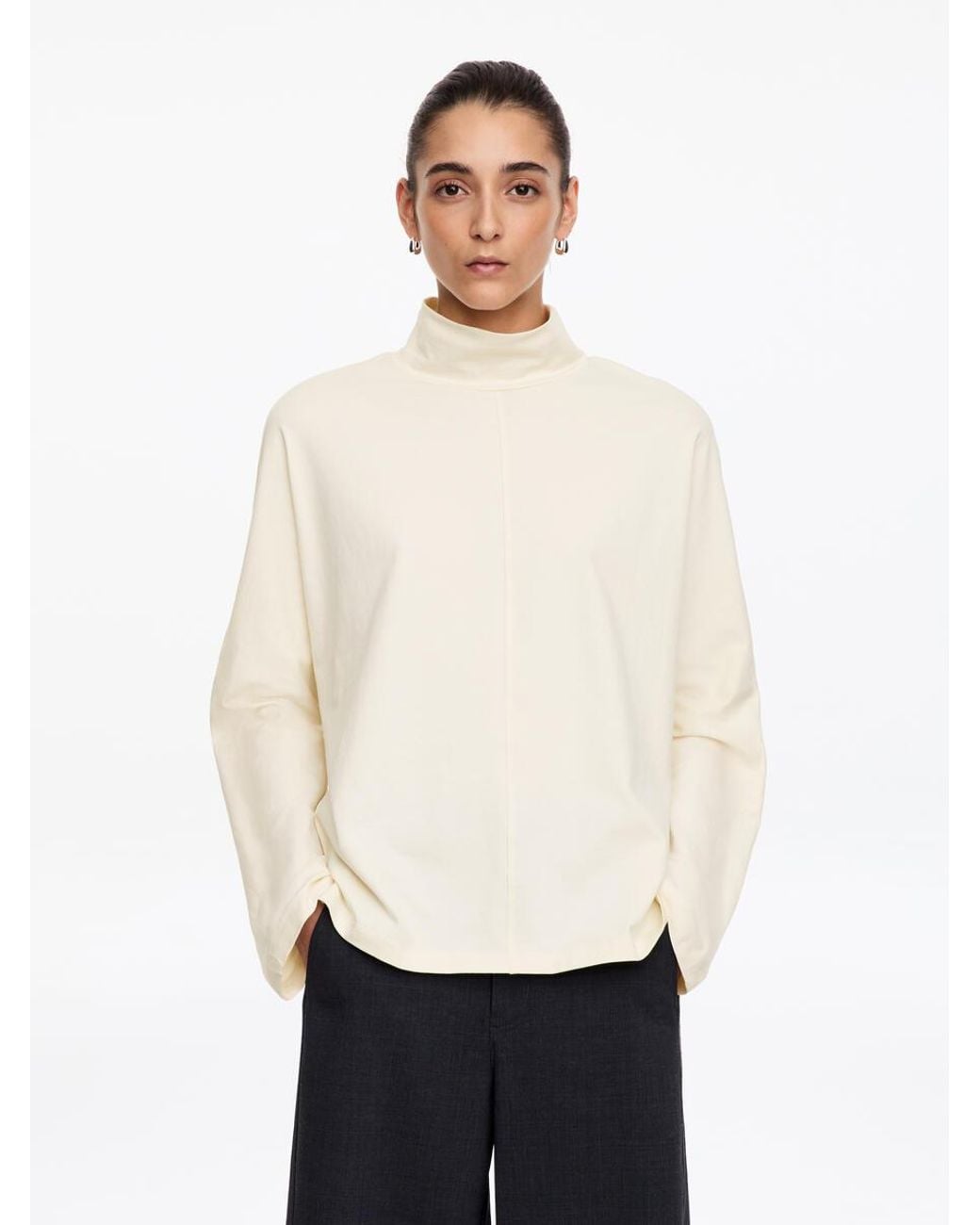ARKET White Batwing Turtleneck Top
