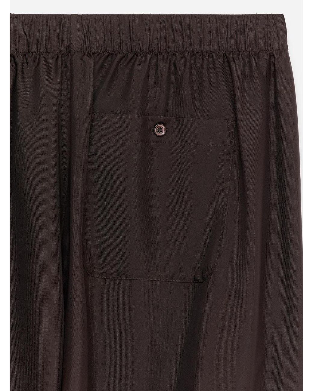 ARKET Blue Silk Twill Trousers