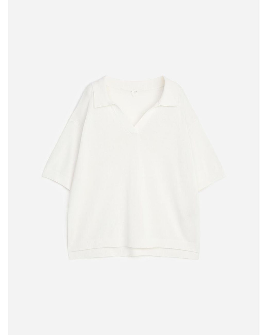 ARKET White Knitted Polo Jumper