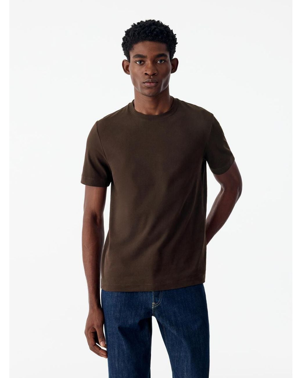 ARKET Brown Regular Interlock T-Shirt for men