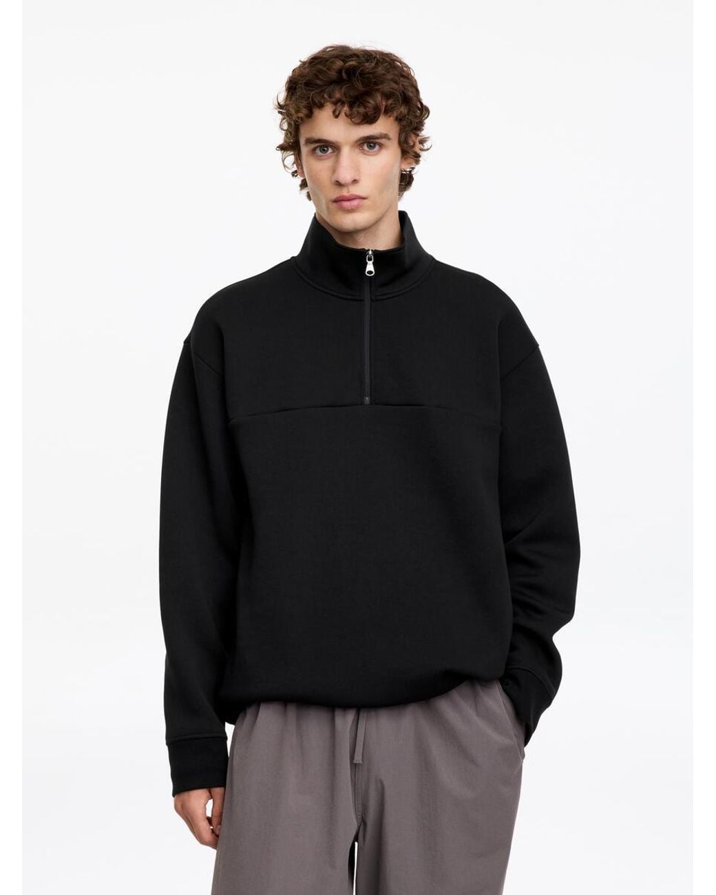 ARKET Black Active Sport Half-Zip for men