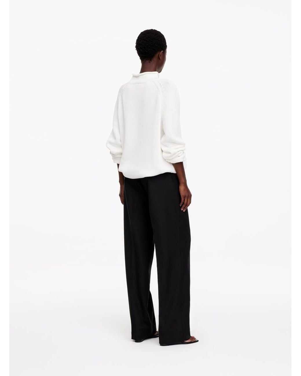 ARKET Black Elastic Waist Tailored Trousers