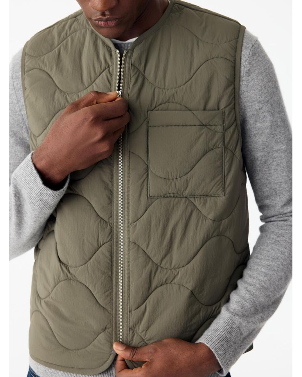 ARKET Green Quilted Liner Vest for men