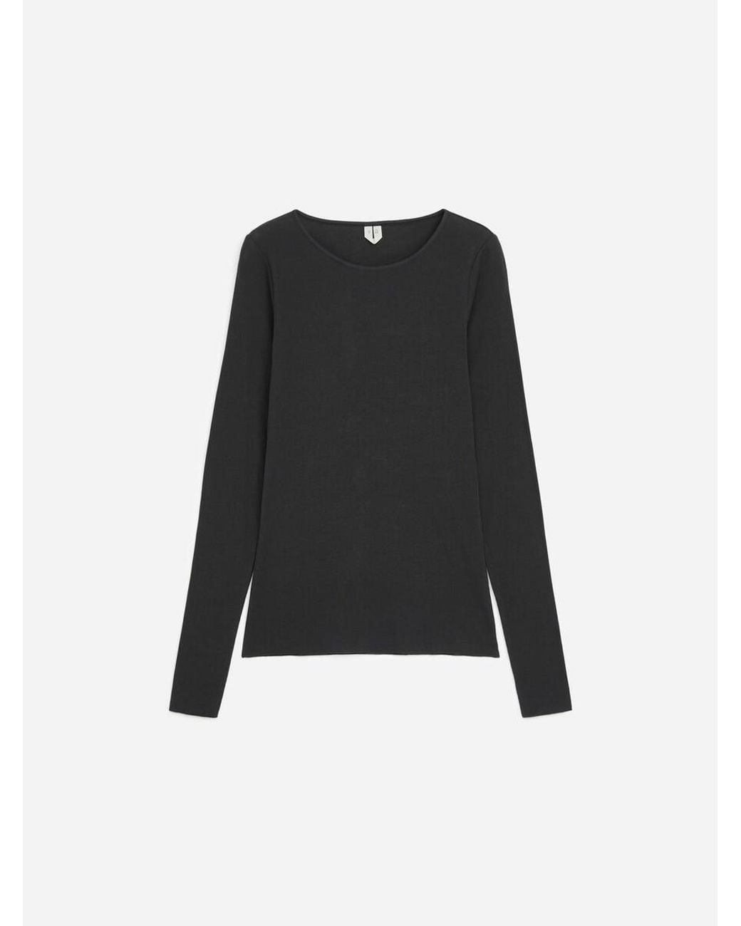 ARKET Black Sheer Rib Long-Sleeve Top