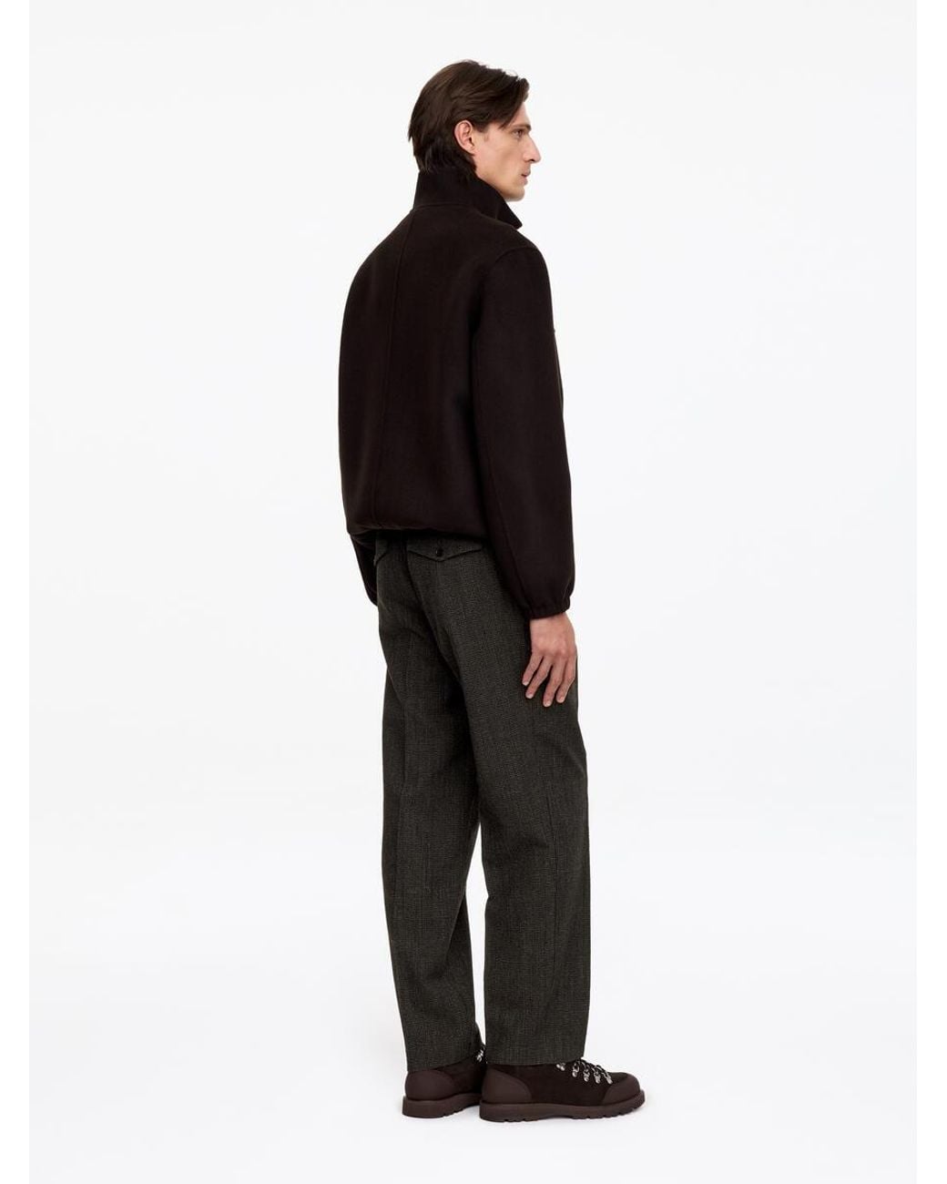 ARKET Black Wide Wool Trousers for men