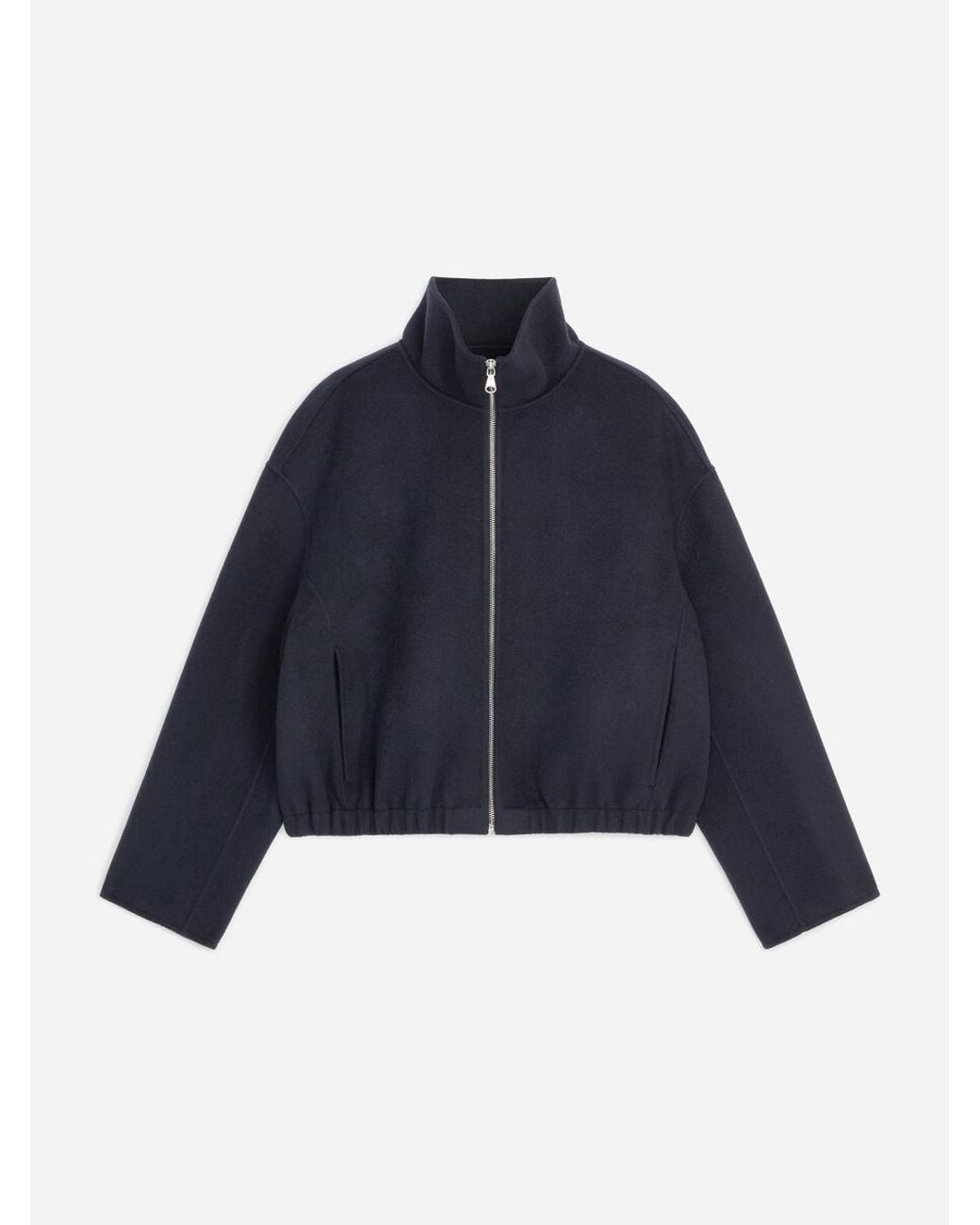 ARKET Blue Wool-Blend Doublé Overshirt