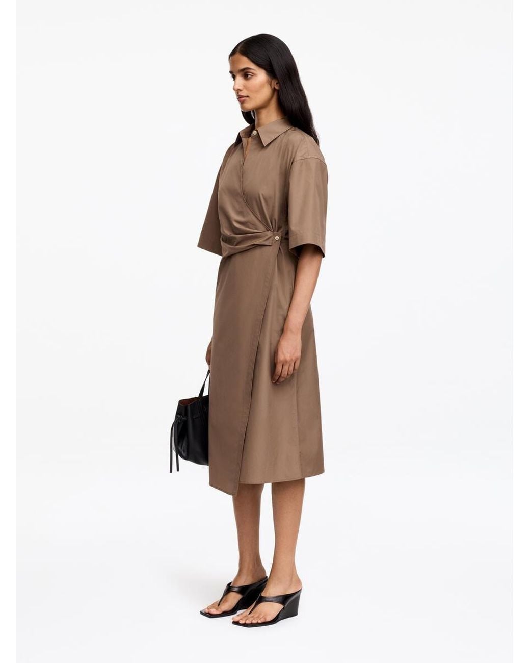 ARKET Natural Cotton Wrap Dress