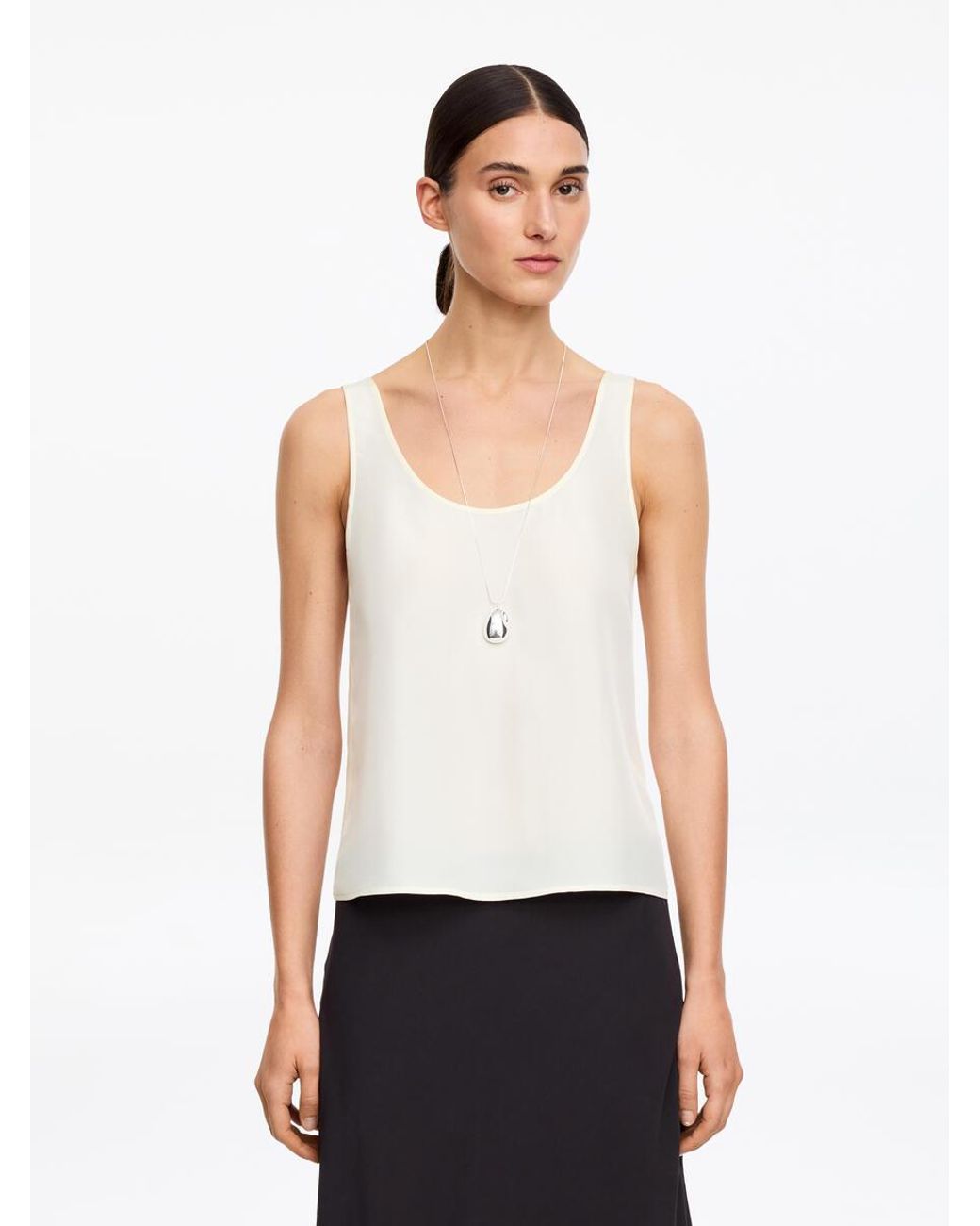 ARKET White Silk Tank Top