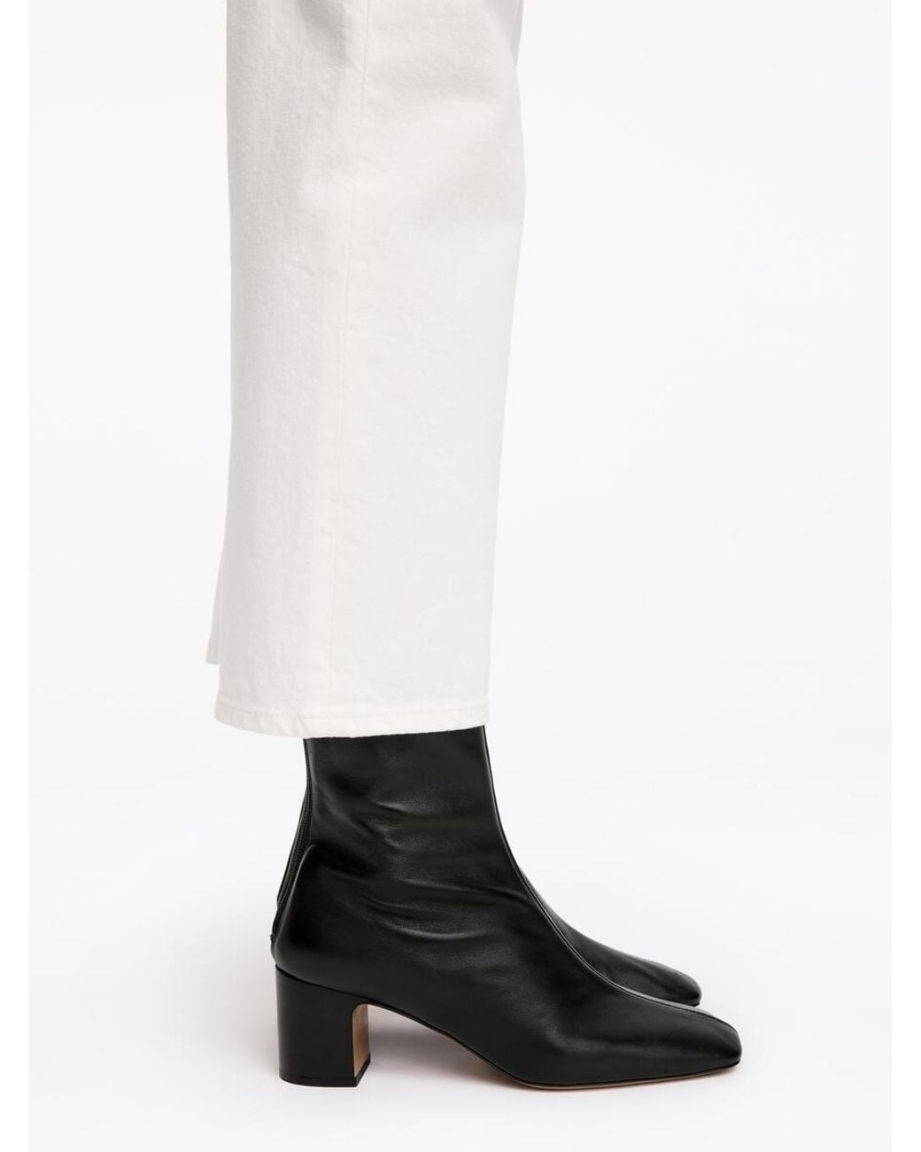 ARKET Black Leather Sock Ankle Boots