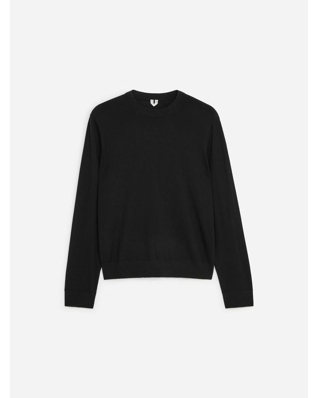 ARKET Black Fine Knit Merino Jumper for men