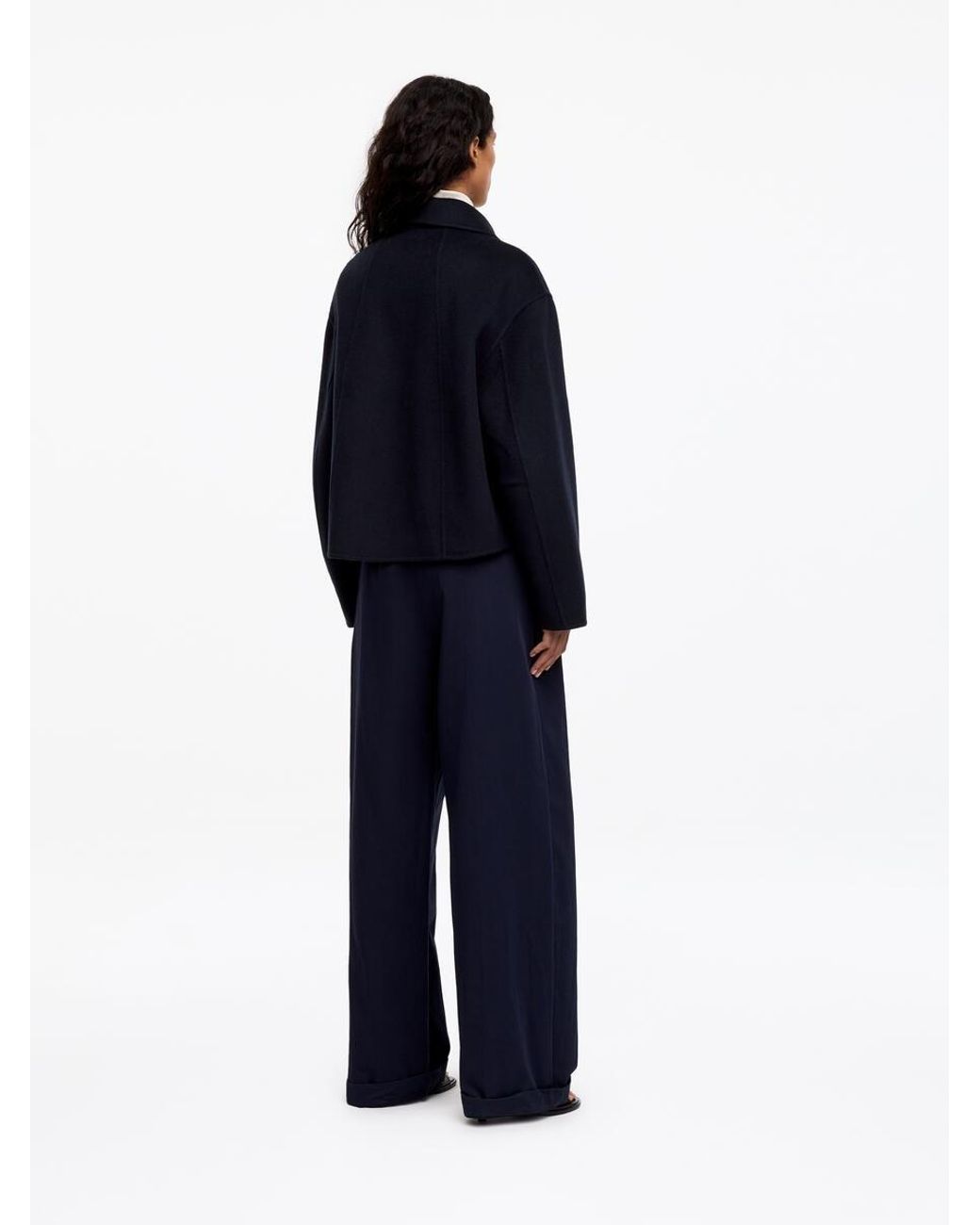 ARKET Blue Double-Faced Wool-Blend Jacket