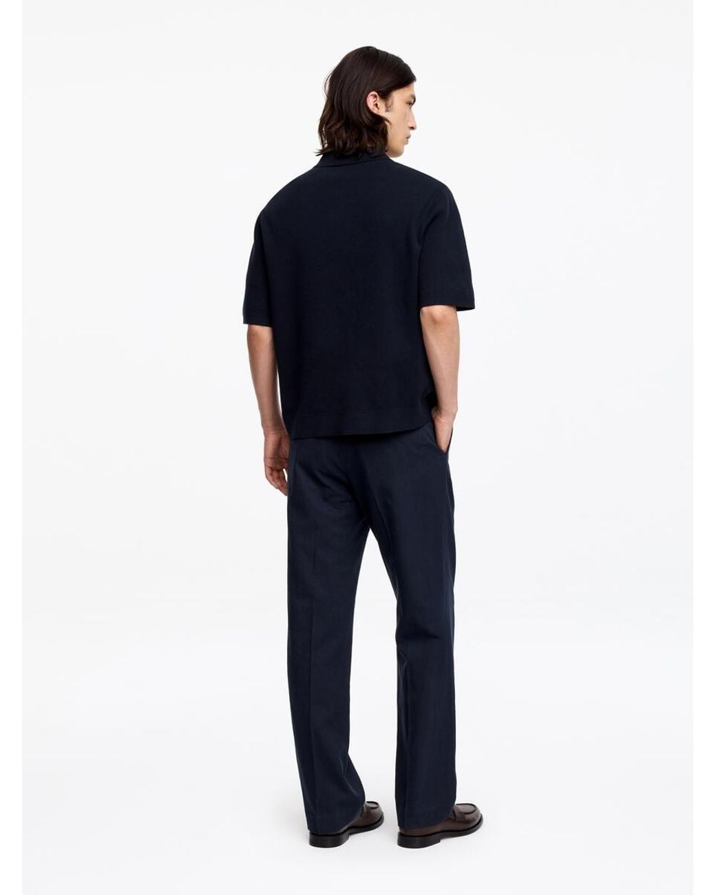 ARKET Blue Linen Blend Trousers for men