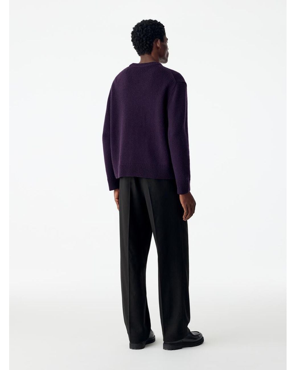 ARKET Blue Wide Flannel Trousers for men