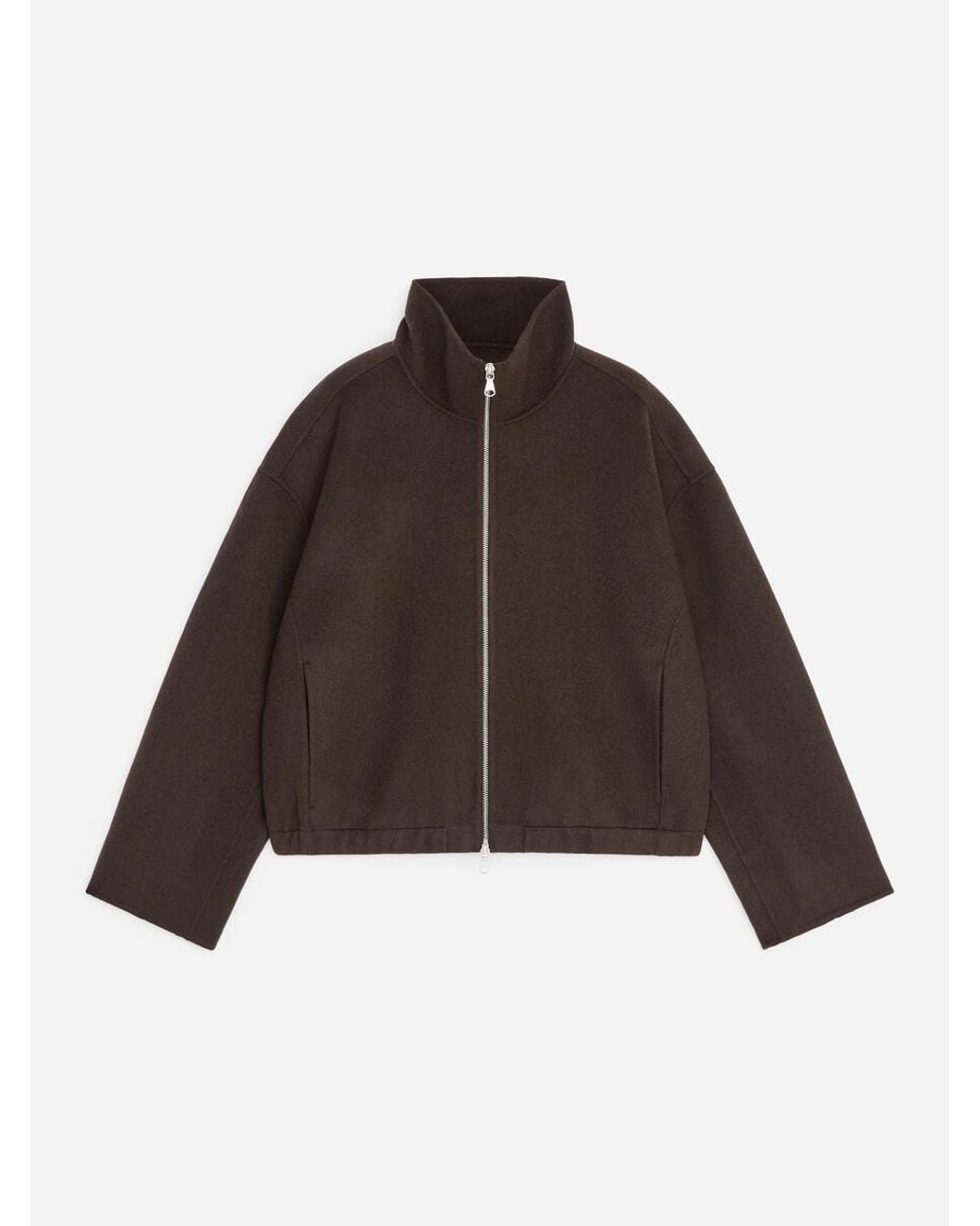 ARKET Black Wool-Blend Doublé Overshirt
