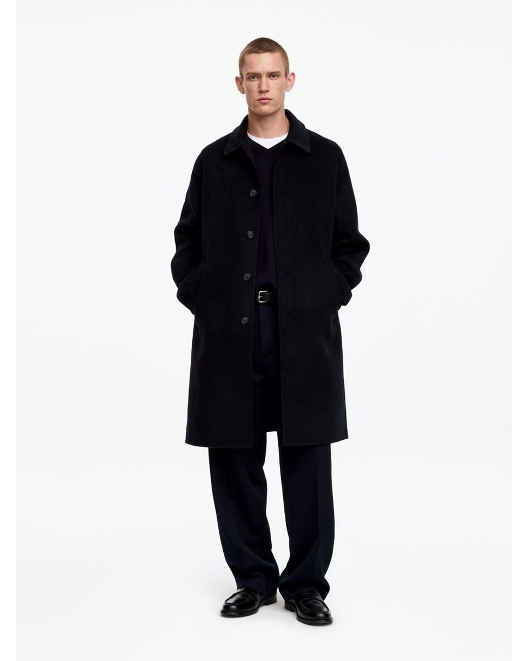 ARKET Black Double-Face Wool Coat for men