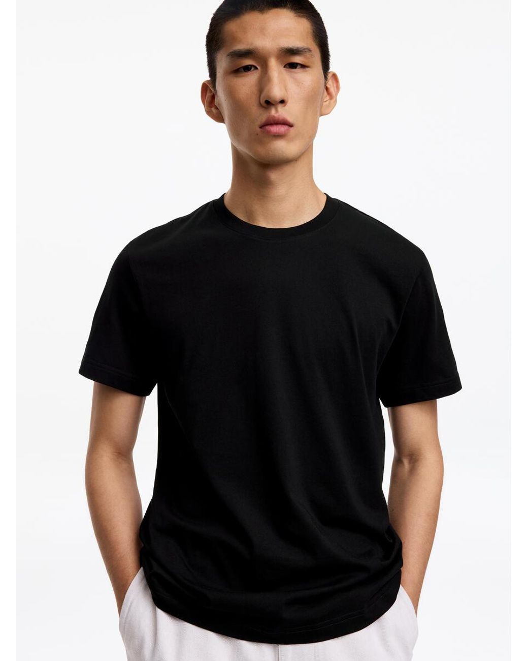 ARKET Black 170 Gsm Regular T-Shirt for men