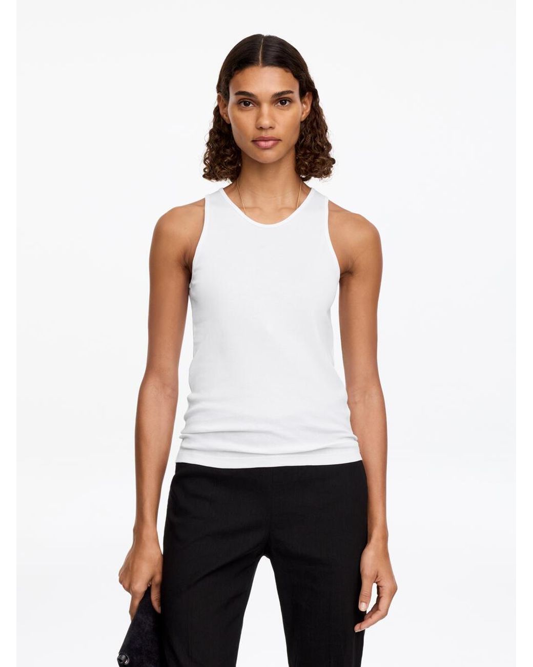 ARKET White Ribbed Tank Top