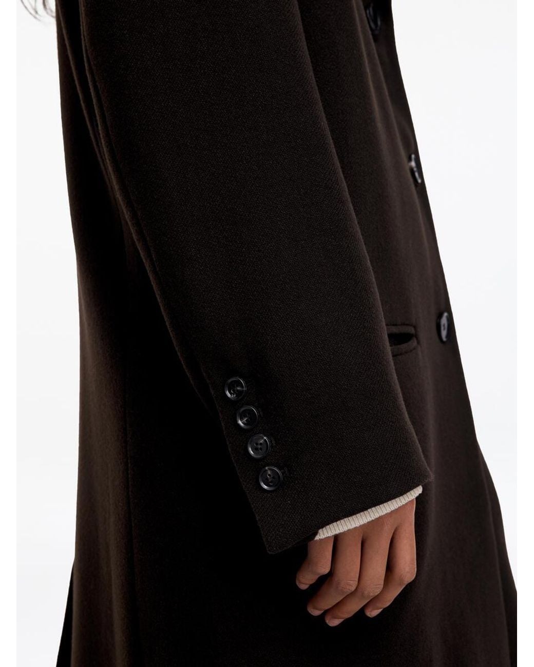 ARKET Black Wool-Blend Coat