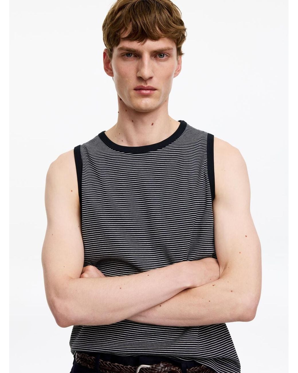 ARKET Blue Ribbed Tank Top for men