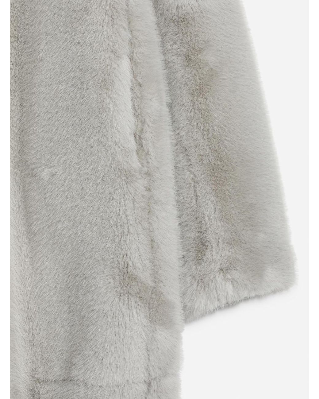 ARKET Gray Faux Fur Coat