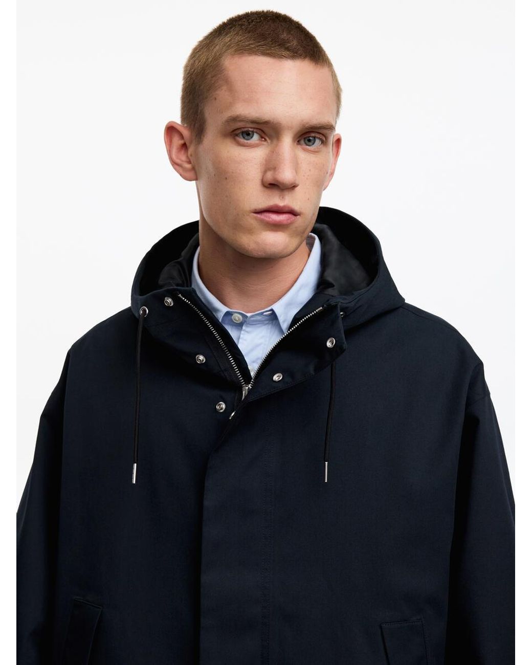 ARKET Blue Hooded Parka for men