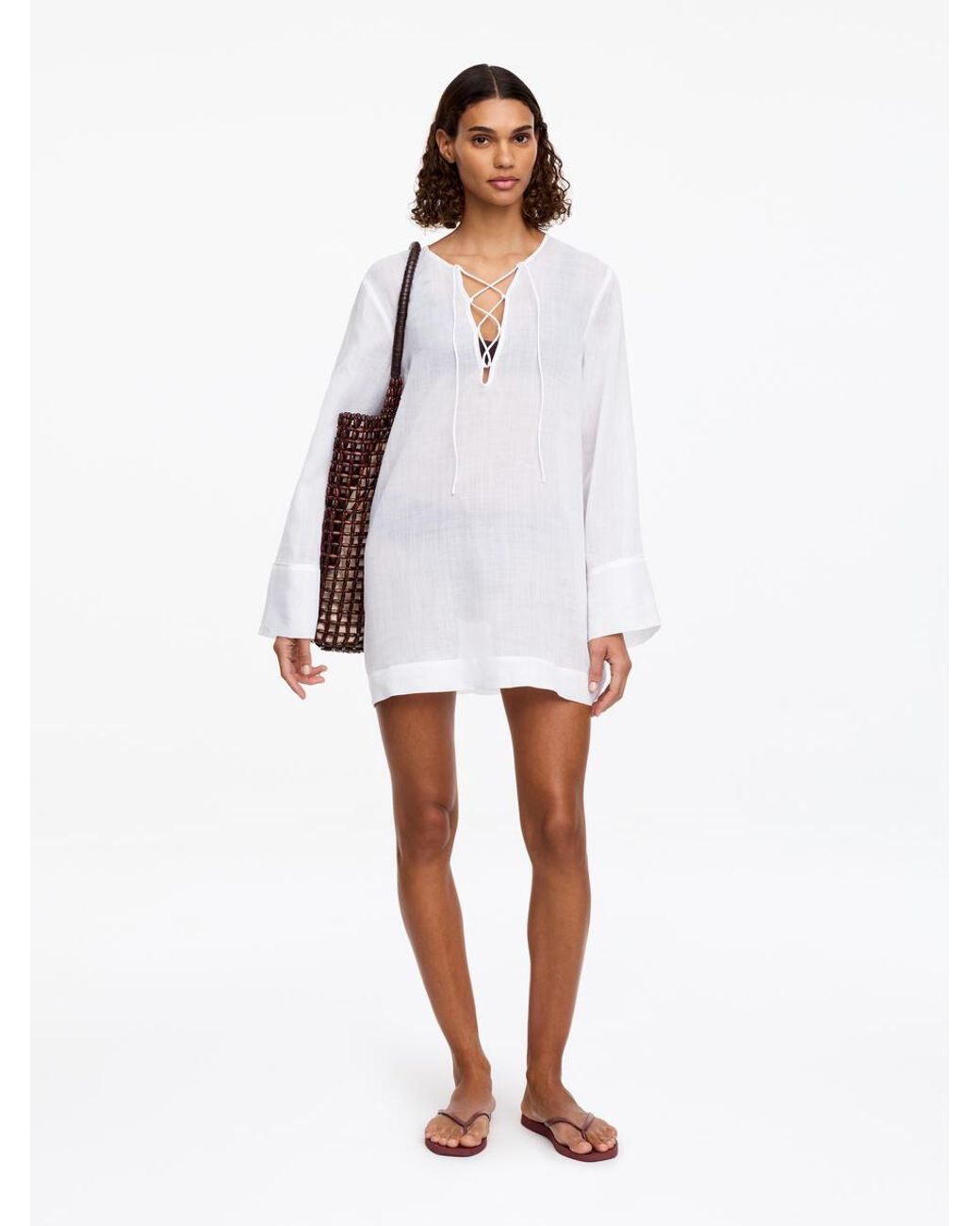 ARKET White Ramie Beach Dress