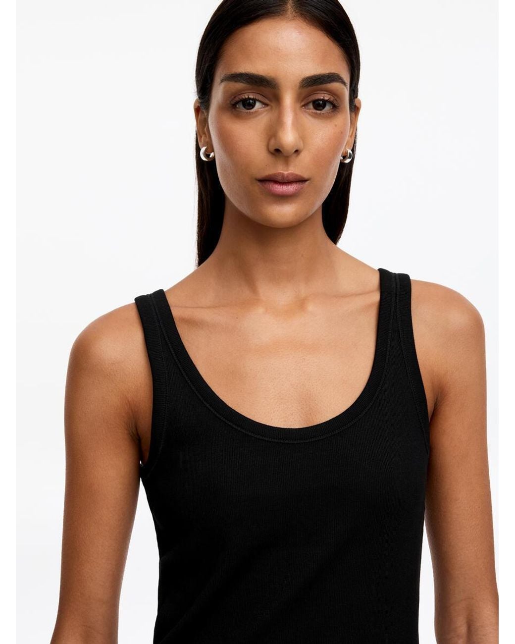 ARKET Black Rib Tank Top