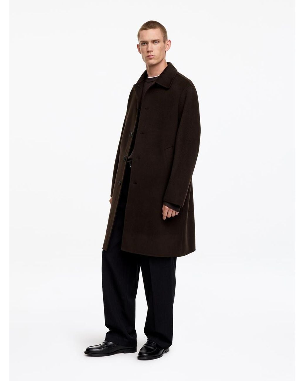ARKET Black Double-Face Wool Coat for men