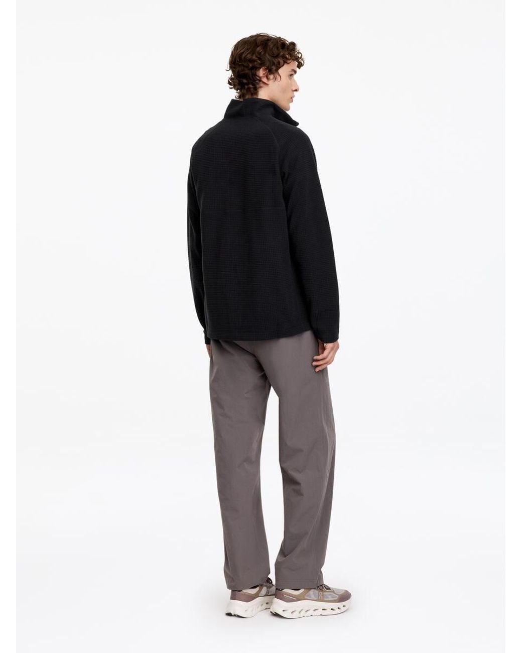 ARKET Black Active Structured Half-Zip Jumper for men