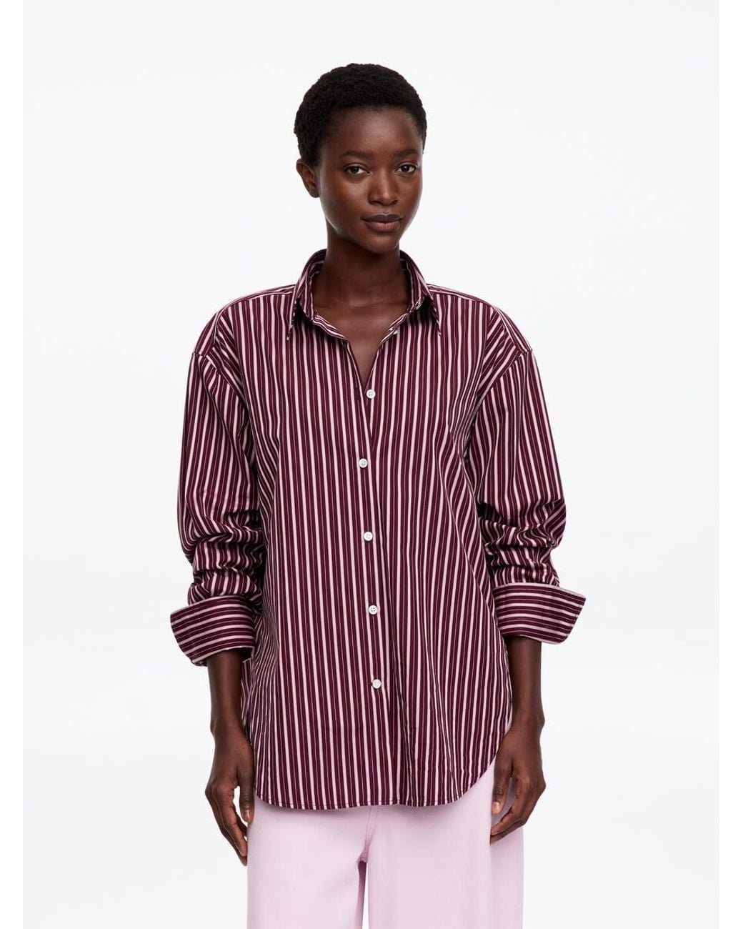 ARKET Purple Relaxed-Fit Poplin Shirt