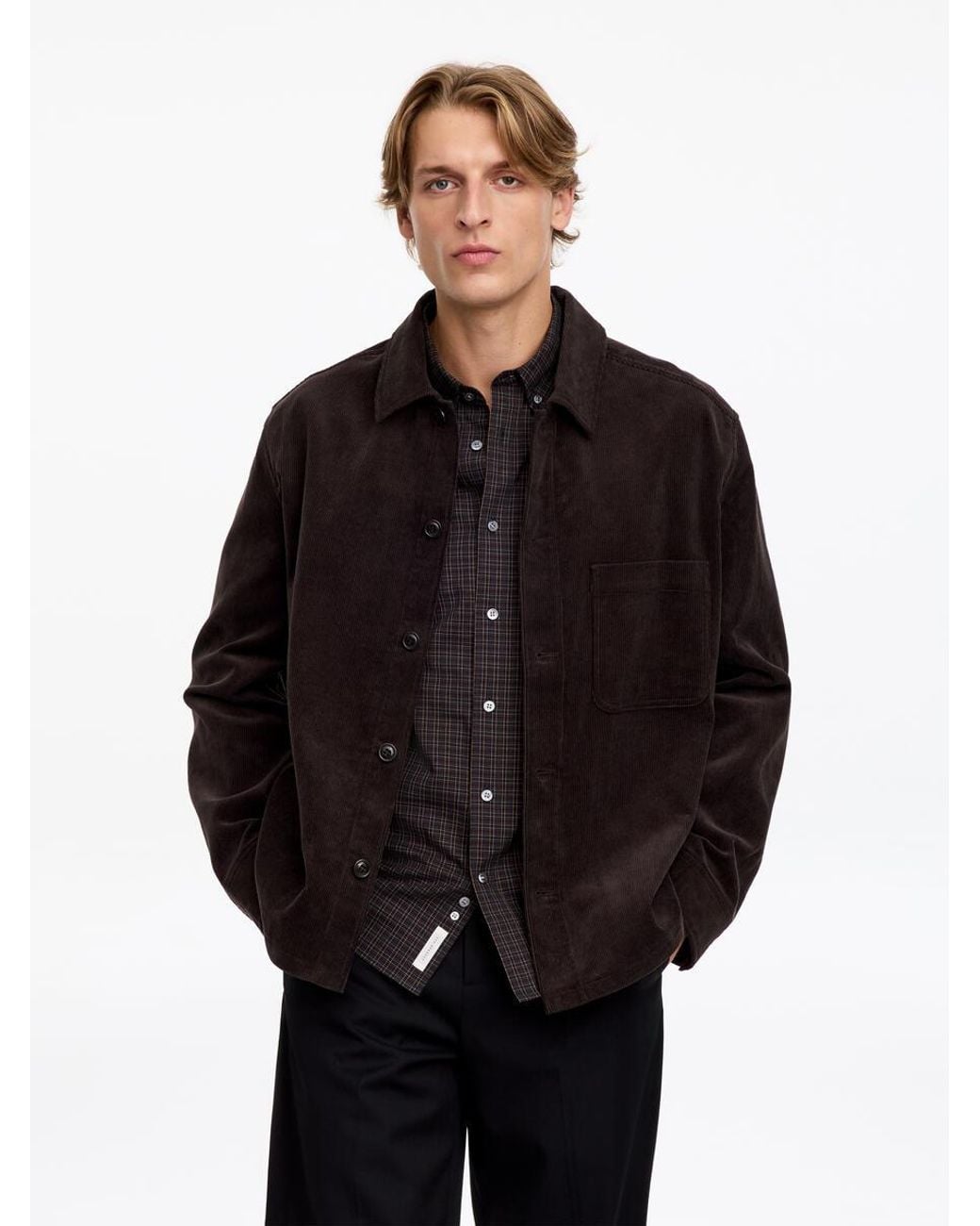 ARKET Black Needlecord Overshirt for men