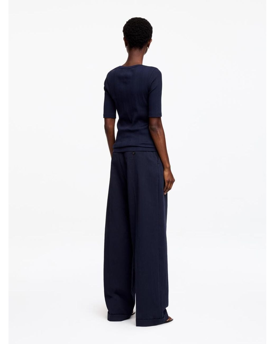 ARKET Blue Rib T-Shirt