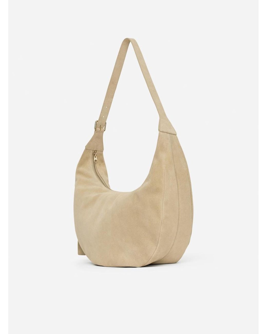 ARKET Natural Curved Suede Bag